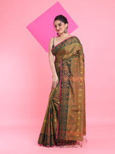 Load image into Gallery viewer, Sap Green Tissue Soft Saree With Texture Designs
