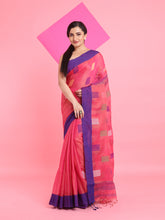 Load image into Gallery viewer, Punch Pink Tissue Saree With Woven Designs
