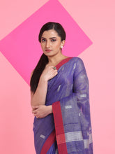 Load image into Gallery viewer, Blue Tissue Saree With Texture Pallu
