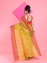 Load image into Gallery viewer, Mustard Pure Cotton Tant Saree With Woven Designs
