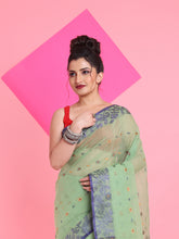 Load image into Gallery viewer, Pistachio Green Pure Cotton Tant Saree With Woven Designs
