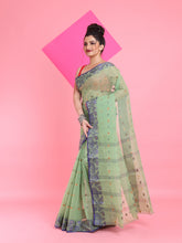 Load image into Gallery viewer, Pistachio Green Pure Cotton Tant Saree With Woven Designs
