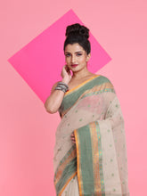 Load image into Gallery viewer, Ecru Pure Cotton Tant Saree With Woven Designs
