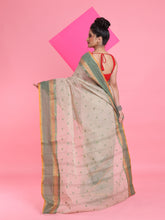 Load image into Gallery viewer, Ecru Pure Cotton Tant Saree With Woven Designs
