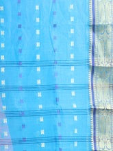 Load image into Gallery viewer, Sky Blue Pure Cotton Tant Saree With Woven Designs
