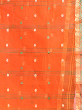 Load image into Gallery viewer, Orange Pure Cotton Tant Saree With Woven Designs
