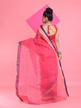 Load image into Gallery viewer, Fuchsia Pure Cotton Tant Saree With Woven Designs
