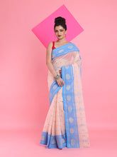 Load image into Gallery viewer, Cream Pure Cotton Tant Saree With Woven Designs
