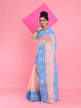 Load image into Gallery viewer, Cream Pure Cotton Tant Saree With Woven Designs
