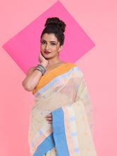 Load image into Gallery viewer, Ecru Pure Cotton Tant Saree With Woven Designs
