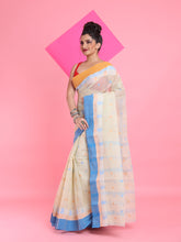 Load image into Gallery viewer, Ecru Pure Cotton Tant Saree With Woven Designs
