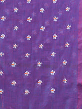 Load image into Gallery viewer, Lilac Cotton Handwoven Soft Saree With Floral Motifs
