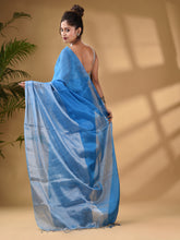 Load image into Gallery viewer, Blue Tissue Handwoven Soft Saree
