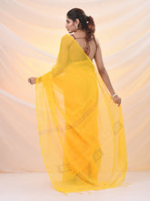 Load image into Gallery viewer, Yellow Cotton Blend Saree With Sequin Work
