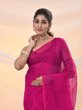 Load image into Gallery viewer, Pink Cotton Blend Saree With Sequin Work
