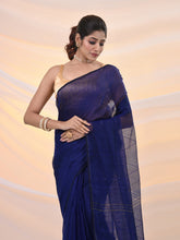 Load image into Gallery viewer, Blue Cotton Blend Saree With Sequin Work
