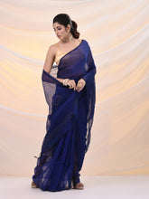 Load image into Gallery viewer, Blue Cotton Blend Saree With Sequin Work
