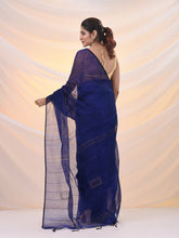 Load image into Gallery viewer, Blue Cotton Blend Saree With Sequin Work
