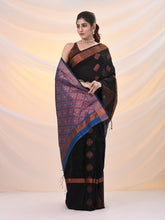 Load image into Gallery viewer, Black Cotton Blend Saree With Nakshi Designs
