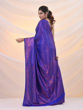 Load image into Gallery viewer, Blue Brocade Silk Saree With Zari Woven Designs
