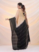 Load image into Gallery viewer, Beige Silk Blend Saree With Weaved Borders
