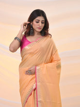 Load image into Gallery viewer, Yellow Silk Blend Soft Saree With Temple Zari Border
