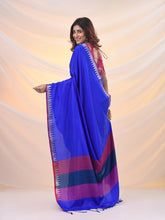 Load image into Gallery viewer, Blue Silk Blend Soft Saree With Temple Zari Border
