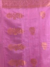 Load image into Gallery viewer, Pink Silk Blend Saree With Nakshi Zari Borders
