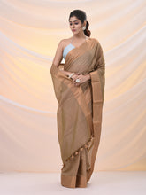 Load image into Gallery viewer, Beige Silk Blend Soft Saree With Zari Borders
