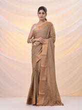 Load image into Gallery viewer, Beige Silk Blend Soft Saree With Zari Borders
