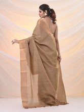 Load image into Gallery viewer, Beige Silk Blend Soft Saree With Zari Borders
