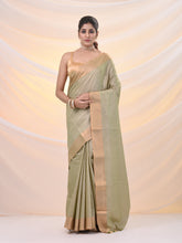 Load image into Gallery viewer, Beige Silk Blend Soft Saree With Zari Borders
