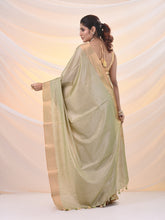 Load image into Gallery viewer, Beige Silk Blend Soft Saree With Zari Borders
