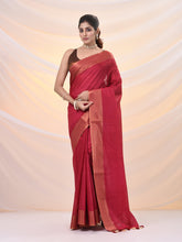 Load image into Gallery viewer, Magenta Silk Blend Soft Saree With Zari Borders
