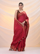Load image into Gallery viewer, Magenta Silk Blend Soft Saree With Zari Borders
