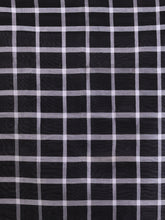 Load image into Gallery viewer, Grey And Black Cotton Handspun Soft Saree With Stripes Borders
