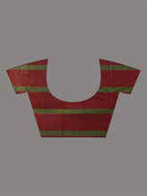 Load image into Gallery viewer, Green And Red Cotton Handspun Soft Saree With Stripes Borders
