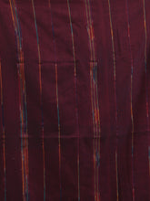 Load image into Gallery viewer, Maroon Cotton Handspun Soft Saree With Stripe Pattern
