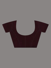 Load image into Gallery viewer, Maroon Cotton Handspun Soft Saree With Stripe Pattern
