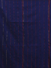 Load image into Gallery viewer, Blue Cotton Handspun Soft Saree With Stripe Pattern
