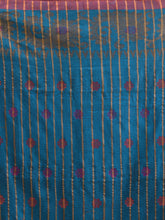 Load image into Gallery viewer, Sapphire Blue Cotton Handspun Saree With Woven Nakshi Borders
