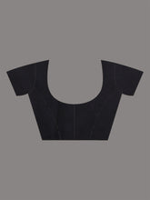 Load image into Gallery viewer, Black Cotton Handwoven Soft Saree With Pompom
