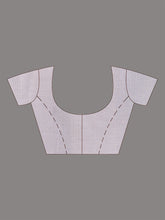 Load image into Gallery viewer, Off White Cotton Handspun Soft Saree With Stripe Pattern
