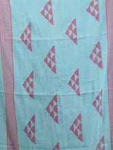 Load image into Gallery viewer, Sea Green Cotton Soft Saree With Geomatric Designs
