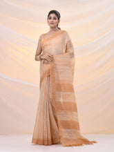 Load image into Gallery viewer, Beige Cotton Soft Saree With Shibori Print
