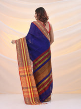 Load image into Gallery viewer, Blue Cotton Silk Soft Saree With Nakshi Borders
