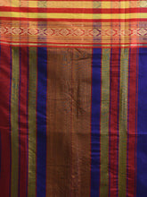Load image into Gallery viewer, Blue Cotton Silk Soft Saree With Nakshi Borders
