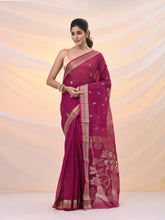 Load image into Gallery viewer, Pink Silk Cotton Jamdani Saree With Woven Designs
