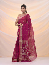 Load image into Gallery viewer, Pink Silk Cotton Jamdani Saree With Woven Designs

