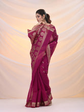 Load image into Gallery viewer, Pink Silk Cotton Jamdani Saree With Woven Designs
